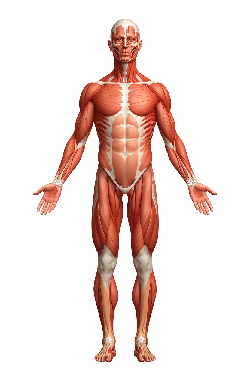 Front anatomical body pain map